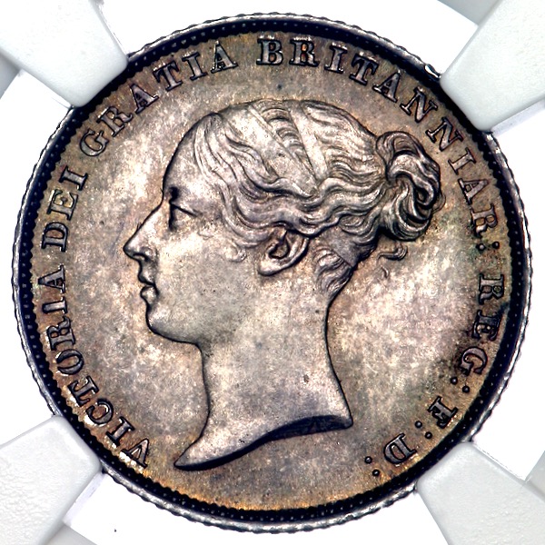 1850 Victoria Shilling Brilliant Uncirculated. NGC - MS66