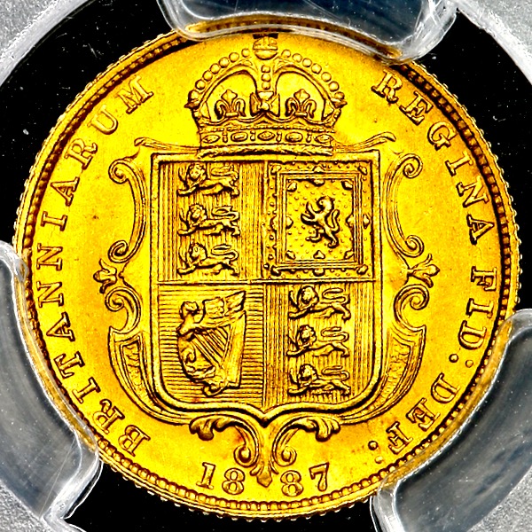 1887 Victoria Jubilee Head Half Sovereign Brilliant Uncirculated. PCGS - MS65+