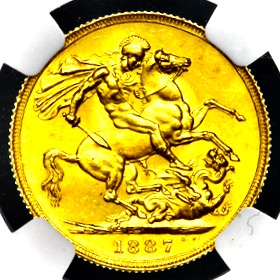 1887 Victoria London Mint Sovereign