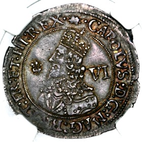 1643 Charles I Oxford Mint Sixpence 1643 Charles I Oxford Mint Sixpence