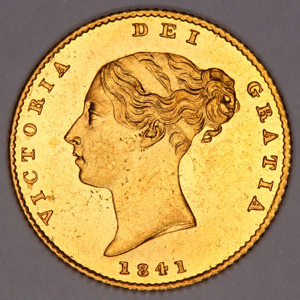 1841 Victoria Half Sovereign Uncirculated Grade