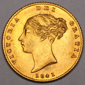 1841 Victoria Half Sovereign NGC - Mint state 61