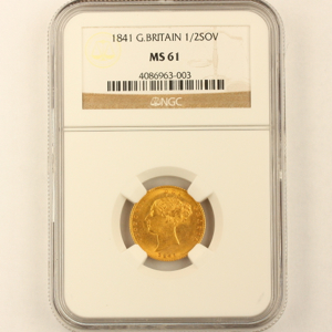 1841 Victoria Half Sovereign NGC - Mint state 61