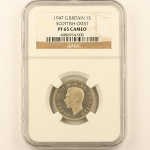 1947 George VI Shilling NGC - Proof 65 Cameo