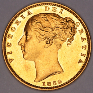1852 Victoria Sovereign Uncirculated Grade. NGC Mint State 63