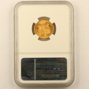1853 Victoria Half Sovereign Uncirculated Grade. NGC Mint State 63
