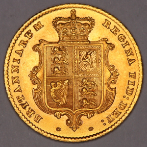 1853 Victoria Half Sovereign Uncirculated Grade. NGC Mint State 63