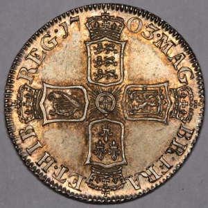 1703 Anne Shilling Uncirculated Grade. PCGS Mint State 63