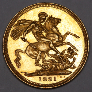 1821 George IV Sovereign Uncirculated Grade. PCGS Mint State 63