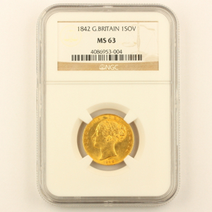 1842 Victoria Sovereign Uncirculated Grade