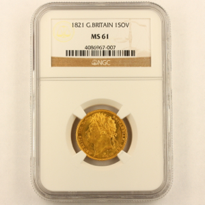 1821 George IV Sovereign Practically uncirculated grade