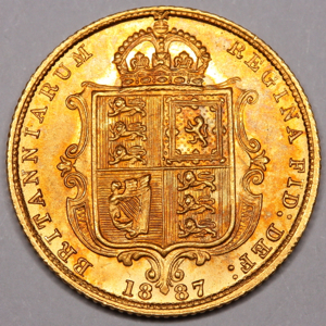 1887 Victoria Jubilee Head Half Sovereign Uncirculated Grade. NGC Mint State 64