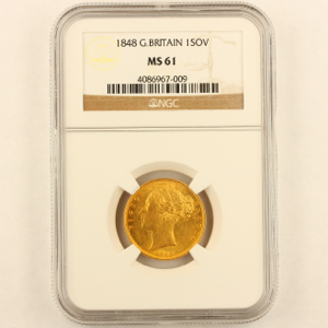 1848 Victoria Sovereign NGC - Mint State 61