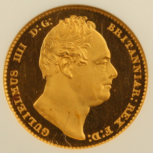 1830 William IV Proof Sovereign Uncirculated Grade. NGC Proof 64