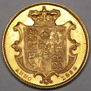 1832 William IV Sovereign Uncirculated Grade. PCGS  Mint State 63+