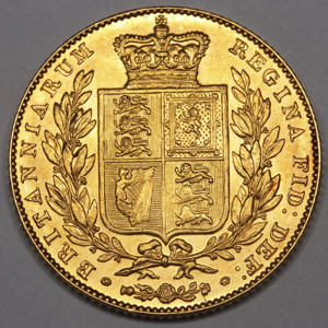 1844 Victoria Sovereign Uncirculated Grade. PCGS - MS63+