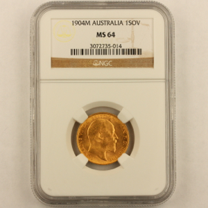 1904 Edward VII Sovereign Uncirculated Grade. NGC - MS64