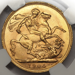 1904 Edward VII Sovereign Uncirculated Grade. NGC - MS64