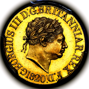 1820 George III Sovereign Practically uncirculated. PCGS - MS62+