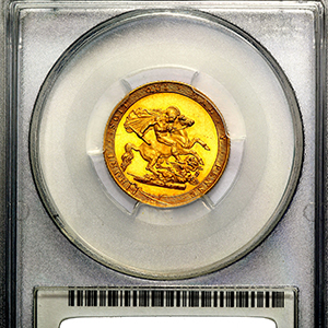 1820 George III Sovereign Practically uncirculated. PCGS - MS62+