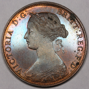 1868 Victoria Bronze Halfpenny Choice Uncirculated. PCGS - PR64 BN