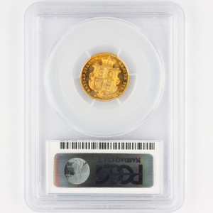 1838 Victoria Half Sovereign Brilliant Uncirculated. PCGS - MS65