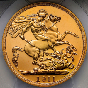 1911 George V Two Pounds PCGS - Proof 65
