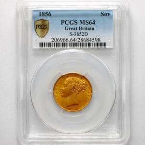 1856 Victoria Sovereign Choice Uncirculated. PCGS - MS64