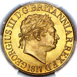 1817 George III Sovereign Choice Uncirculated. PCGS - MS64+