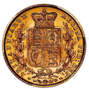 1872 Victoria Sovereign Brilliant Uncirculated. PCGS - MS65