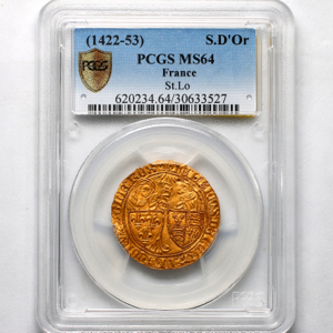 1423-1432 Henry VI Salut d'Or Choice Uncirculated. PCGS - MS64