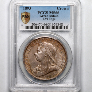 1893 Victoria Old Head Crown FDC. PCGS - Mint state 66