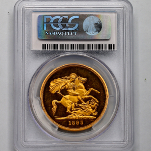 1893 Victoria Old Head £5 PCGS - PR63 DCAM