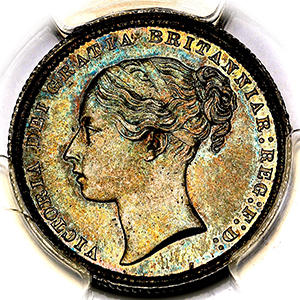 1872 Victoria Shilling PCGS - MS66