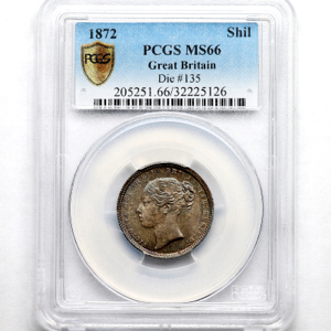 1872 Victoria Shilling PCGS - MS66