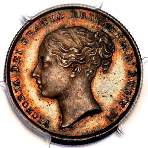 1841 Victoria Shilling Choice Uncirculated. PCGS - MS64
