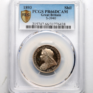 1893 Victoria Old Head Proof Shilling PCGS - PR66 DCAM