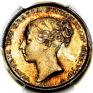 1839 Victoria Shilling PCGS - MS65