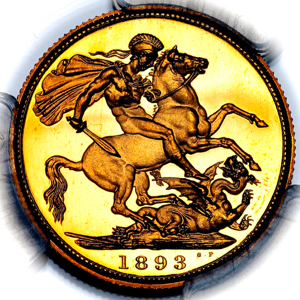 1893 Victoria Old Head Proof Sovereign PCGS - PR63 DCAM