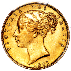 1861 Victoria Sovereign PCGS - MS64
