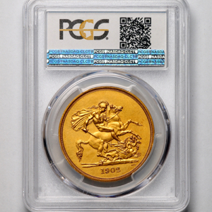 1902 Edward VII Proof Five Pounds PCGS - PR63