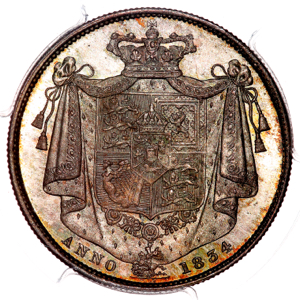 1834 William IV Halfcrown Brilliant Uncirculated. PCGS - MS65