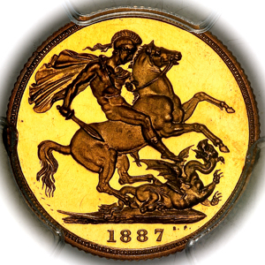 1887 Victoria Jubilee Head Proof Sovereign PCGS - PR63+ DCAM