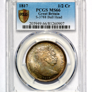 1817 George III Halfcrown Practically FDC. PCGS - MS66