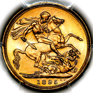 1895 Victoria Old Head Sovereign Choice uncirculated grade. PCGS - MS64