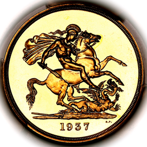 1937 George VI Proof Five Pounds PCGS - PR66 DCAM