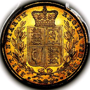 1858 Victoria Sovereign Choice uncirculated grade. PCGS - MS64