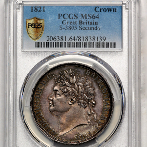 1821 George IV Crown Choice uncirculated grade. PCGS - MS64