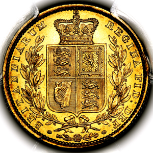 1850 Victoria Sovereign PCGS - MS65+