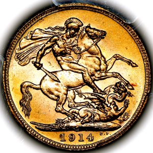 1914 George V Sovereign PCGS - Mint State 64